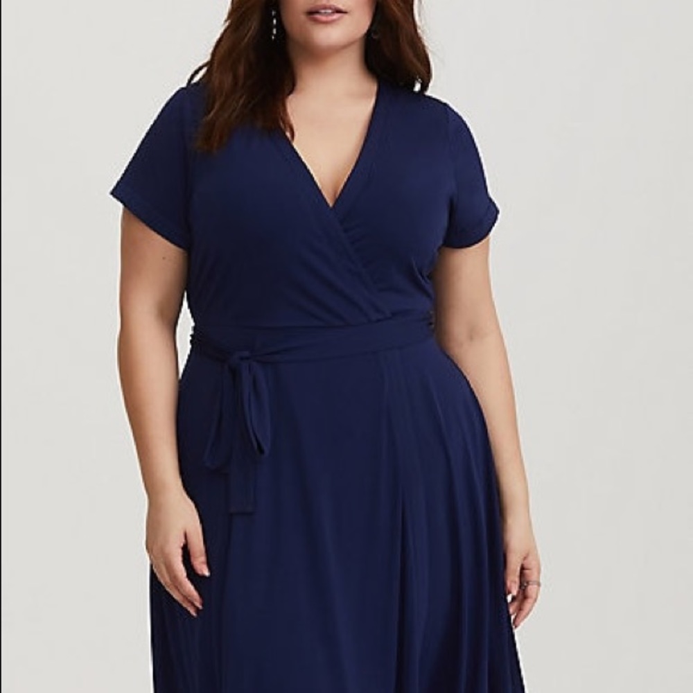 NWT navy blue faux wrap dress